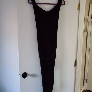 Jlux label black ruched midi dress